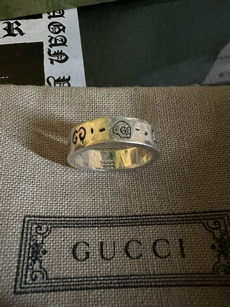 gucci ghost skull ring|Gucci ghost ring size 8.